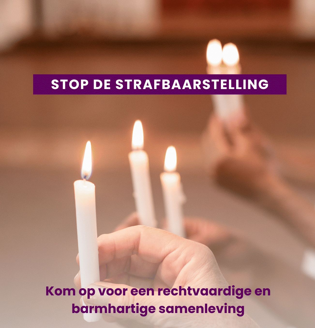 Stop de strafbaarstelling - plaatje kaarsen
